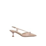 Leren Slingback Schoenen met Strikdetail Lola Cruz , Beige , Dames