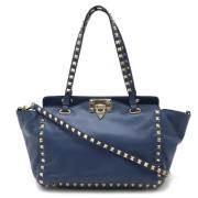 Pre-owned Leather shoulder-bags Valentino Vintage , Blue , Dames