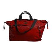 Zwart Rood Nylon Kalfsleren Duffeltas Dolce & Gabbana , Red , Heren