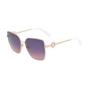 Gouden metalen zonnebril met paarse lens Guess , Yellow , Dames