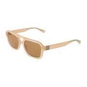 Beige Aviator Zonnebril met Bruine Lenzen Guess , Beige , Unisex