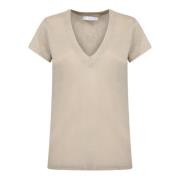 Bruine V-hals T-shirt, korte mouwen IRO , Brown , Dames