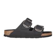 Arizona Big Leren Sandaal Birkenstock , Black , Dames