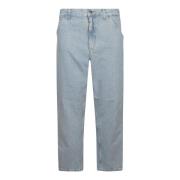 Blauwe Denim Kniebroek met Zakken Carhartt Wip , Blue , Heren