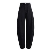 Denim Ronde Broek in Katoen Alaïa , Black , Dames