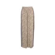 Beige Animal Print Wide Leg Trousers Kaos , Beige , Dames