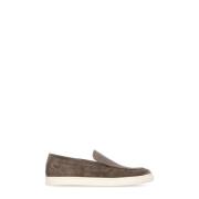 Bruin Suède Leren Loafers Platte Schoenen Brunello Cucinelli , Brown ,...