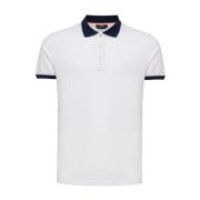 Witte Polo Shirt met Blauwe Details Fendi , White , Heren