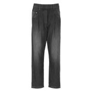 Grijze Katoenen Jeans met Elastische Taille Brunello Cucinelli , Gray ...