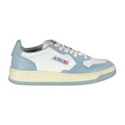 Leren Sneakers met Geborduurd Logo Autry , Blue , Dames