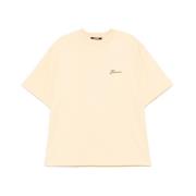 Geborduurd Logo Crew Neck T-shirt Jacquemus , Yellow , Heren