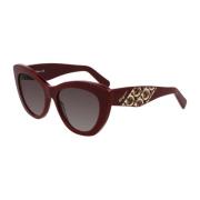 Bordeaux Acetaat Zonnebril met UV-filter Salvatore Ferragamo , Red , D...