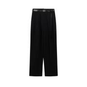 Wollen Wijde Pijp Broek Max Mara Studio , Black , Dames