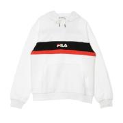 Witte/Zwarte/Rode Hoodie voor Mannen Fila , White , Heren