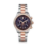 Blauw Stalen Quartz Analoog Horloge Michael Kors , Blue , Dames