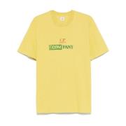 Groene korte mouw T-shirts C.p. Company , Yellow , Heren