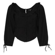 Zwarte Top met Kant For Love & Lemons , Black , Dames