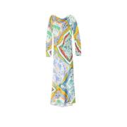 Lange Sjaalprint Jurk Moschino , Multicolor , Dames