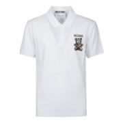 Polo Shirt met Teddy Bear Moschino , White , Heren