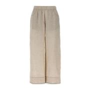 Juta Linnen Broek Brunello Cucinelli , Beige , Dames