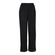 Zwarte Wijde Broek Jacobinasz Stijl Saint Tropez , Black , Dames