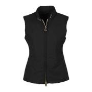 Zwarte Nylon Rits Vest met Zakken People of Shibuya , Black , Dames