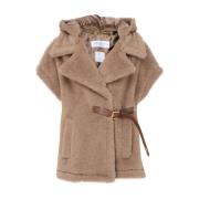 Kameel Teddy Alpaca Wol Cape Max Mara , Brown , Dames