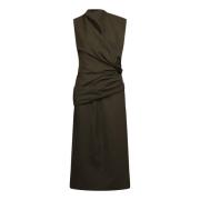 Gedrapeerde Maxi Jurk met Rits Jil Sander , Green , Dames