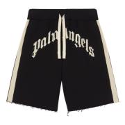 Gebogen Logo Track Sweatshorts Palm Angels , Black , Heren