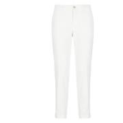 Witte Katoenmix Broek met Zakken Fay , White , Dames