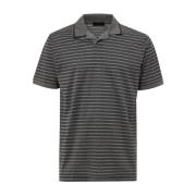 Gestreept poloshirt met korte mouwen in grijs Corneliani , Gray , Here...