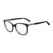 Zwarte Acetaat Frame Stijlvolle Bril Love Moschino , Black , Dames