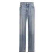 Loszittende jeans van katoen met leren label Dolce & Gabbana , Blue , ...