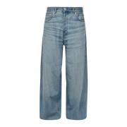 Hoge Taille Blauwe Straight Leg Jeans Haikure , Blue , Dames