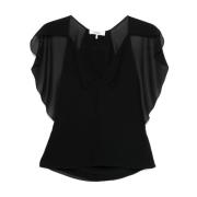 Gerimpeld Zwart Top Chloé , Black , Dames