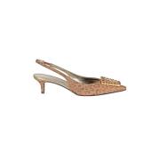 Luipaard Denim Slingback met Strass-steentjes Roberto Festa , Pink , D...