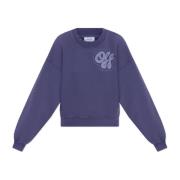 Sweatshirt met logo Off White , Blue , Dames