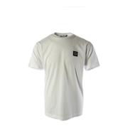 Heren Wit Katoenen T-shirt Stone Island , White , Heren