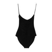 Zwarte Gerimpelde Mouwloze Top Norma Kamali , Black , Dames