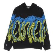 Zwarte lichtgewicht hoodie Octopus , Black , Heren