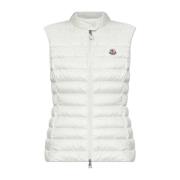 Donsvest met opstaande kraag Moncler , White , Dames