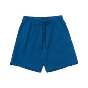 Nippon Wafel Navy Shorts Universal Works , Blue , Heren