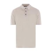 Linnen Polo Shirt Grijs Parel Roberto Collina , Beige , Heren