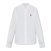 Shirt met logo Ami Paris , White , Dames