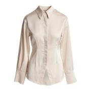 Elegant Roan Blouse Wakakuu Icons , Beige , Dames