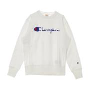 Witte Big Logo Crewneck Sweatshirt Champion , White , Heren