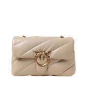 Love Puff Classic Schoudertas Pinko , Beige , Dames