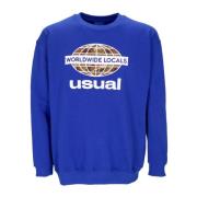 Blauwe Lichtgewicht Crewneck Sweatshirt Usual , Blue , Heren