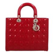 Pre-owned Leather handbags Dior Vintage , Red , Dames