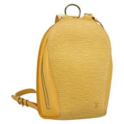 Pre-owned Leather backpacks Louis Vuitton Vintage , Yellow , Dames